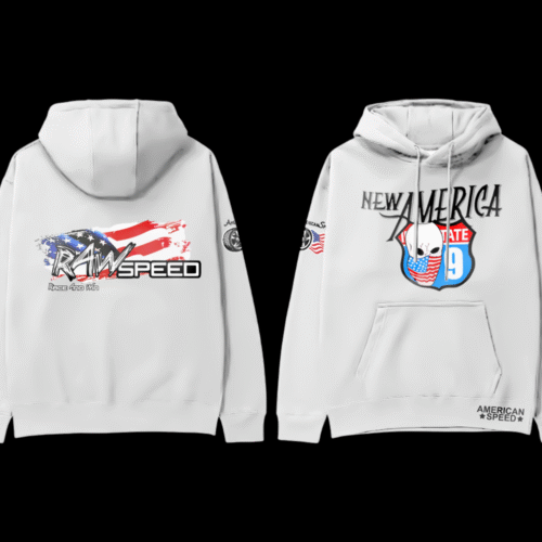 normal American Speed White Red Hoodie