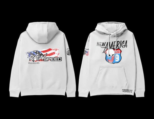 normal American Speed White Red Hoodie