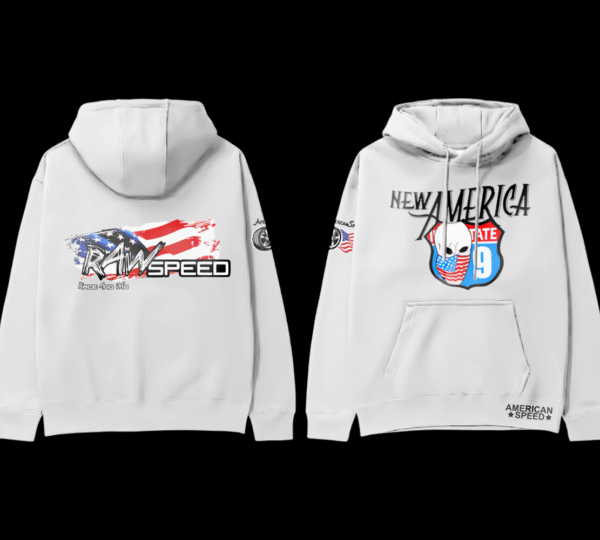 American Speed White Red Hoodie